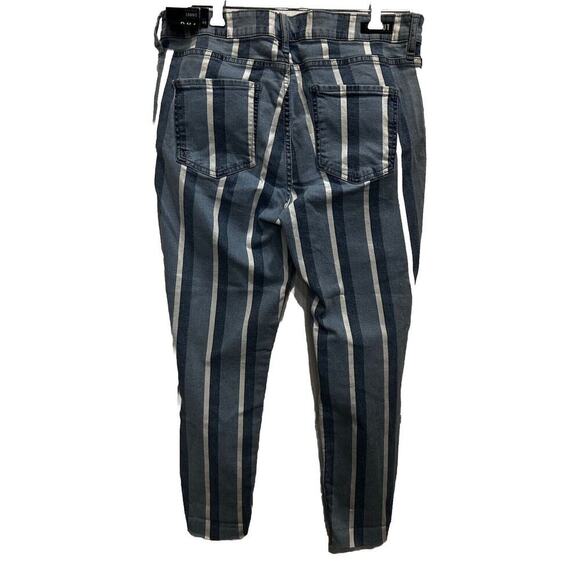 NWT KUT Size 12 Women’s Connie High Rise Ankle Skinny Striped Jeans Raw Hem - Picture 2 of 12